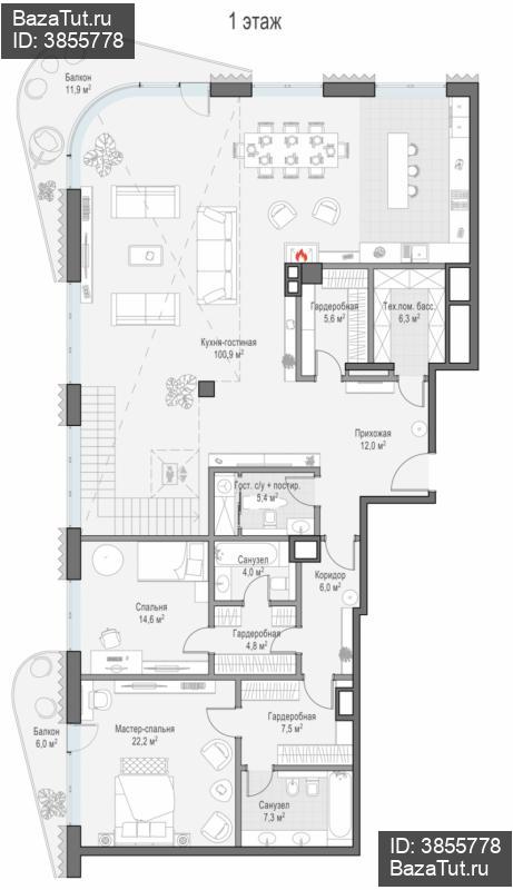 продам 3 к. квартиру в России в г Москве,  . Большой Толмачёвский пер., - цена 1 954 350 000 руб., фото №6