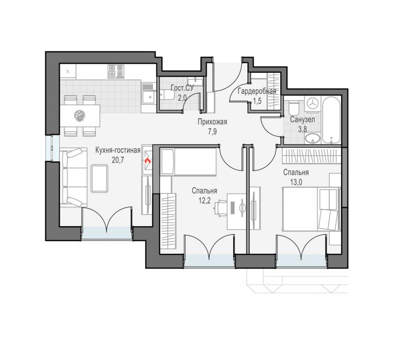продам 2 к. квартиру в России в г Москве,  . ул. Академика Королёва, 21 цена 28 560 000 руб., фото №2