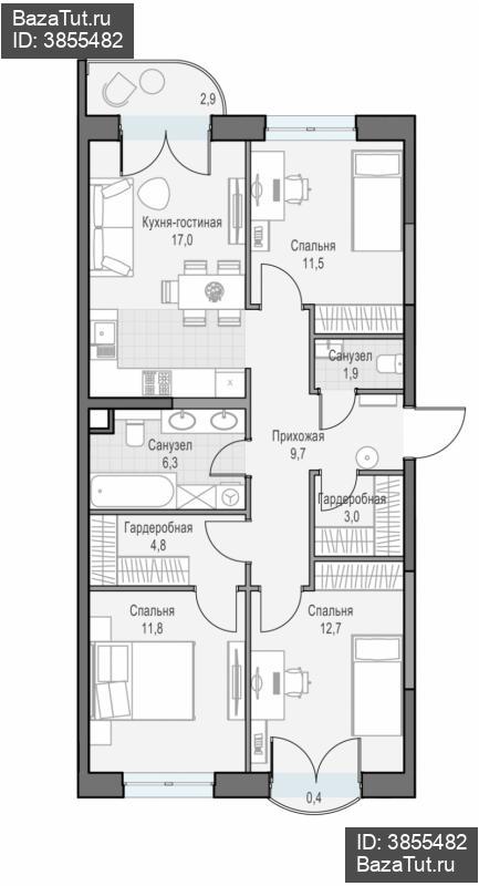 продам 3 к. квартиру в России в г Москве,  . ул. Академика Королёва, 21 цена 34 810 000 руб., фото №1