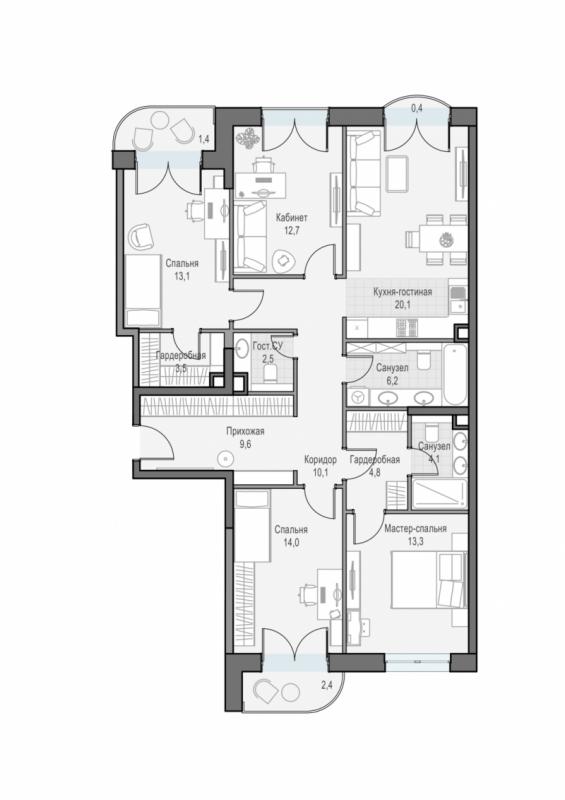 продам 4 к. квартиру в России в г Москве,  . ул. Академика Королёва, 21 цена 63 460 000 руб., фото №1