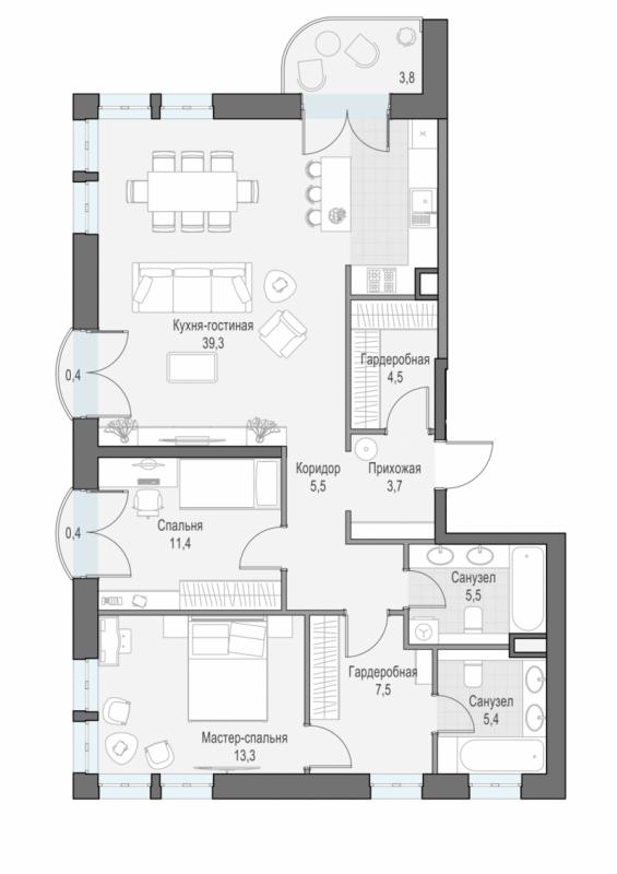 продам 3 к. квартиру в России в г Москве,  . ул. Академика Королёва, 21 цена 44 650 000 руб., фото №1