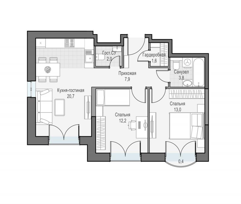 продам 2 к. квартиру в России в г Москве,  . ул. Академика Королёва, 21 цена 26 730 000 руб., фото №1