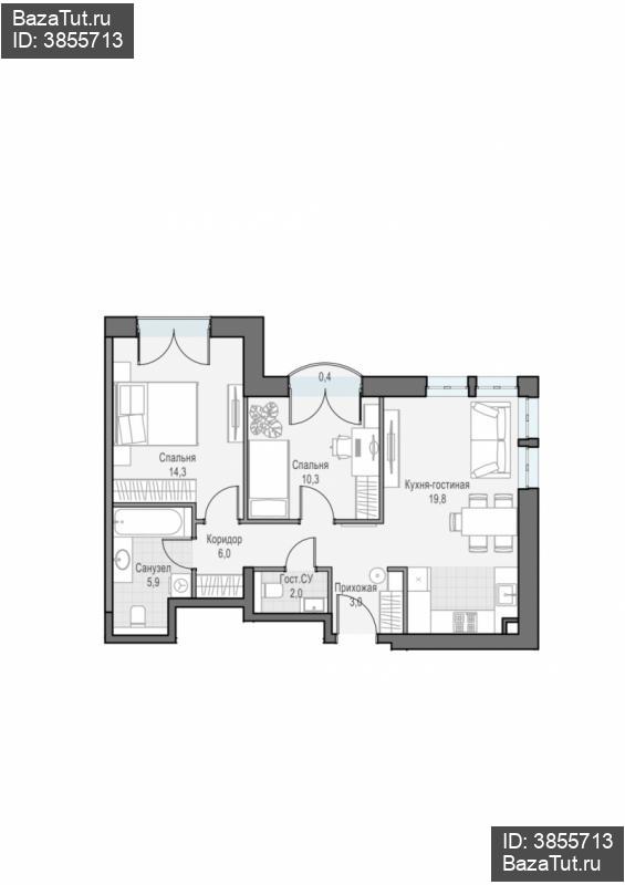 продам 2 к. квартиру в России в г Москве,  . ул. Академика Королёва, 21 цена 30 450 000 руб., фото №3