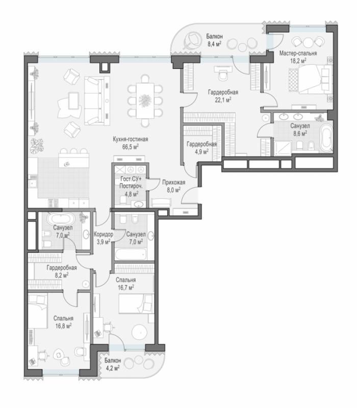 продам 3 к. квартиру в России в г Москве,  . Большой Толмачёвский пер., - цена 427 360 000 руб., фото №1
