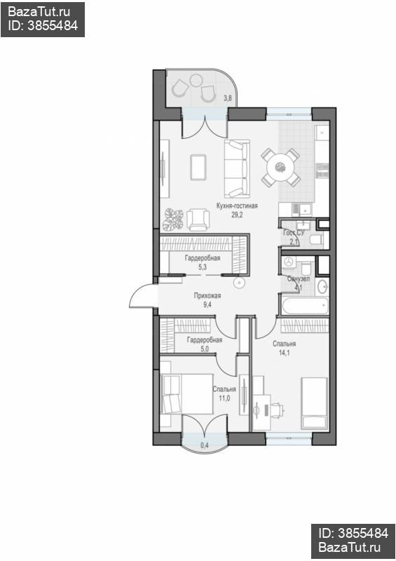 продам 3 к. квартиру в России в г Москве,  . ул. Академика Королёва, 21 цена 34 200 000 руб., фото №3