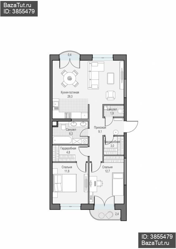 продам 3 к. квартиру в России в г Москве,  . ул. Академика Королёва, 21 цена 34 950 000 руб., фото №2