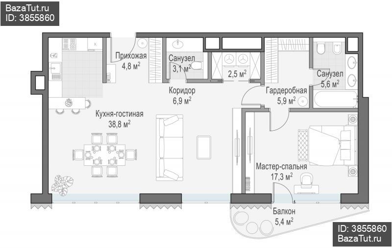 продам 2 к. квартиру в России в г Москве,  . Большой Толмачёвский пер., - цена 170 170 000 руб., фото №3
