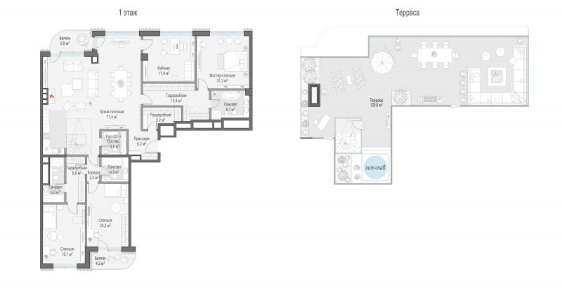 продам 4 к. квартиру в России в г Москве,  . Большой Толмачёвский пер., - цена 956 870 000 руб., фото №1