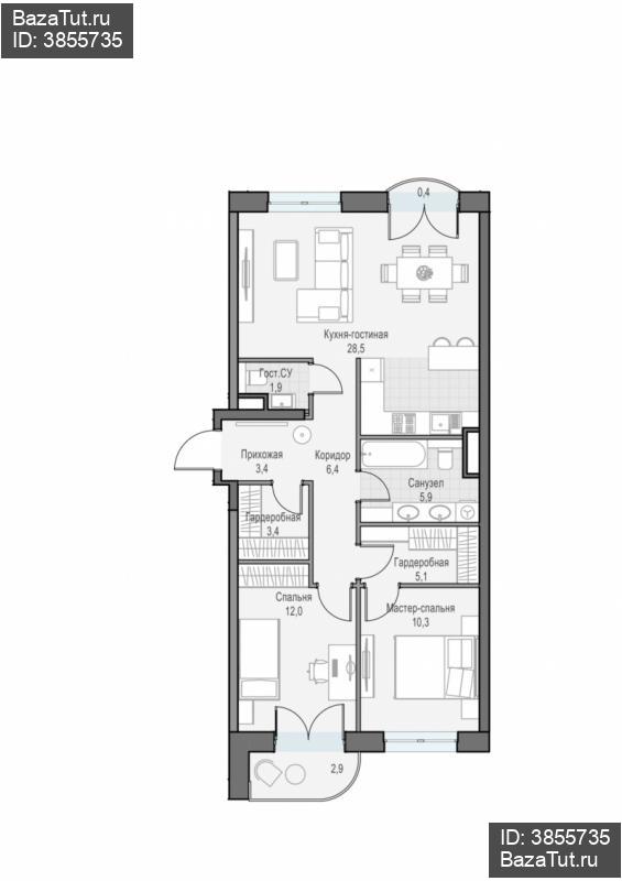 продам 3 к. квартиру в России в г Москве,  . ул. Академика Королёва, 21 цена 36 100 000 руб., фото №3