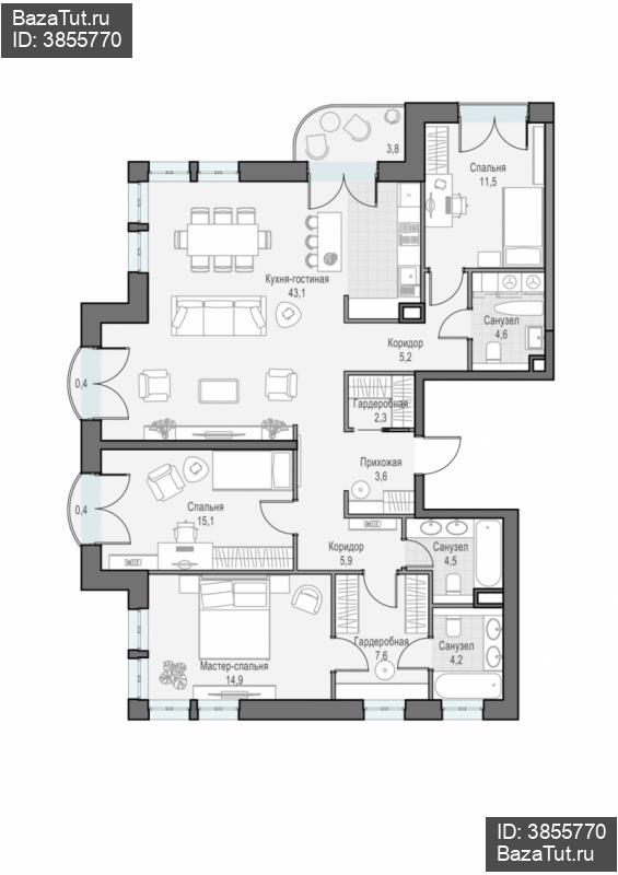 продам 4 к. квартиру в России в г Москве,  . ул. Академика Королёва, 21 цена 68 860 000 руб., фото №1