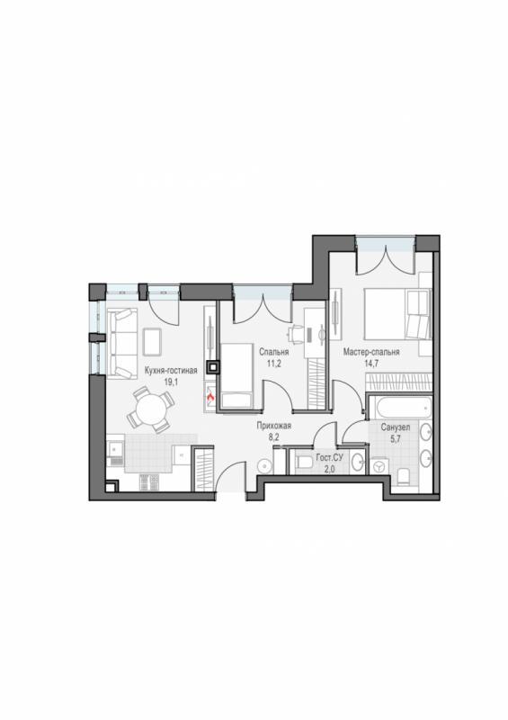 продам 2 к. квартиру в России в г Москве,  . ул. Академика Королёва, 21 цена 33 260 000 руб., фото №1