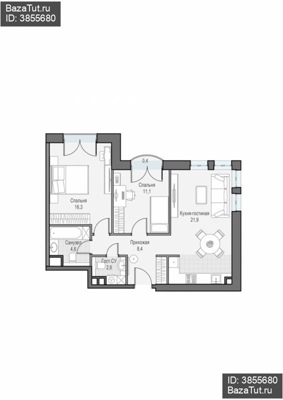 продам 2 к. квартиру в России в г Москве,  . ул. Академика Королёва, 21 цена 28 480 000 руб., фото №3