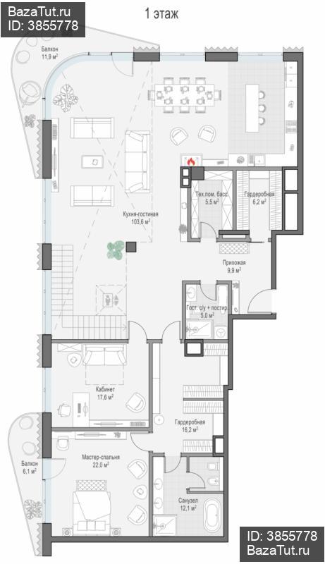 продам 3 к. квартиру в России в г Москве,  . Большой Толмачёвский пер., - цена 1 954 350 000 руб., фото №12