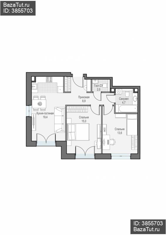 продам 2 к. квартиру в России в г Москве,  . ул. Академика Королёва, 21 цена 26 480 000 руб., фото №2