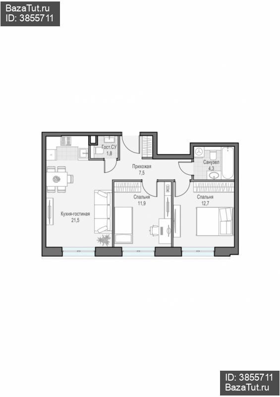 продам 2 к. квартиру в России в г Москве,  . ул. Академика Королёва, 21 цена 26 400 000 руб., фото №1