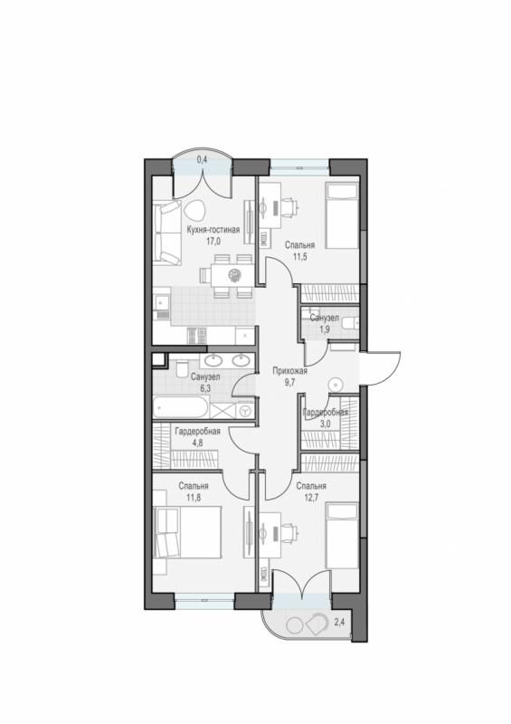 продам 3 к. квартиру в России в г Москве,  . ул. Академика Королёва, 21 цена 35 880 000 руб., фото №3
