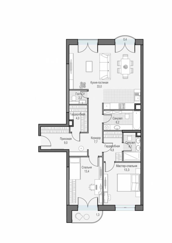 продам 3 к. квартиру в России в г Москве,  . ул. Академика Королёва, 21 цена 42 400 000 руб., фото №3