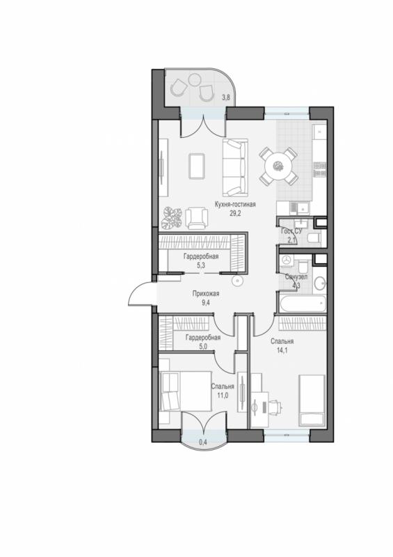 продам 3 к. квартиру в России в г Москве,  . ул. Академика Королёва, 21 цена 35 470 000 руб., фото №3