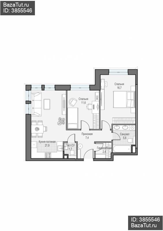 продам 2 к. квартиру в России в г Москве,  . ул. Академика Королёва, 21 цена 32 850 000 руб., фото №1